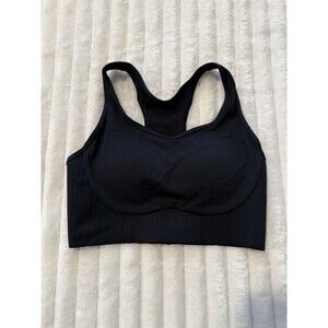 Black Zyia Active Padded Sports Bra with Back Clasp Size Small